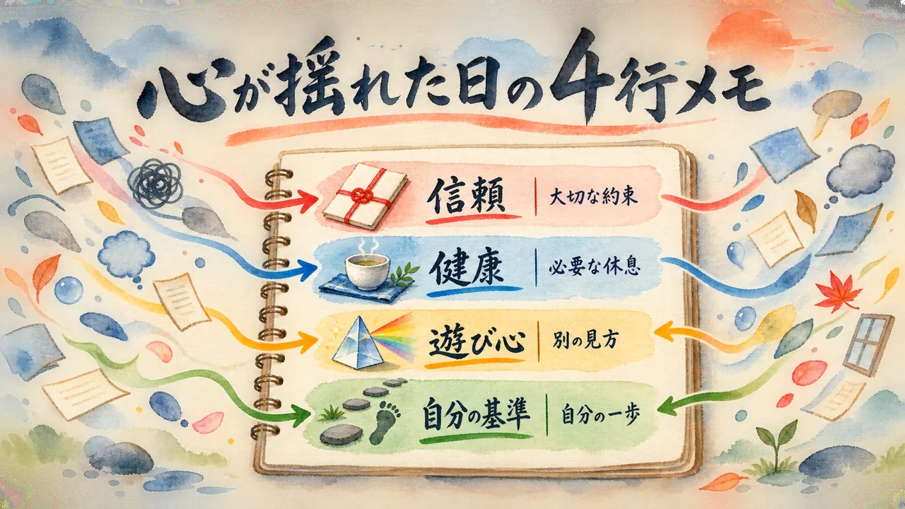 心が揺れた日に書く「4行メモ」