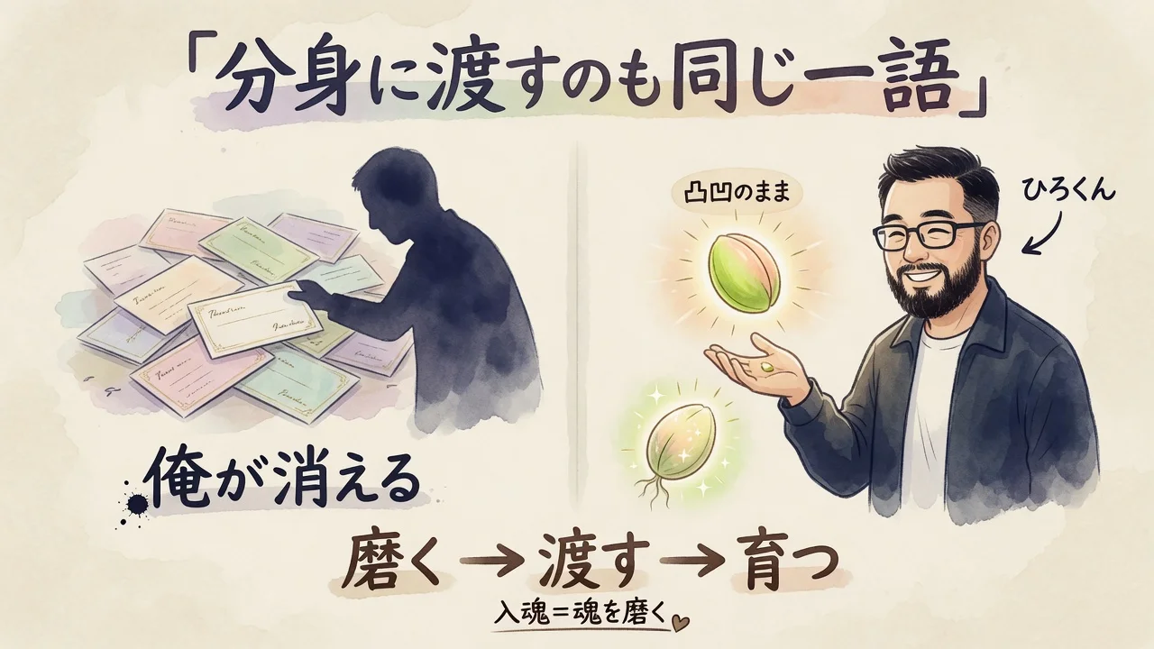 分身に渡すのも同じ一語。俺が消える名刺の山