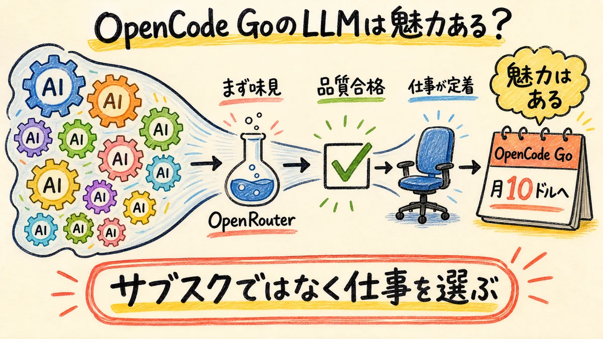 OpenCode GoをOpenRouterで試してから選ぶ結論