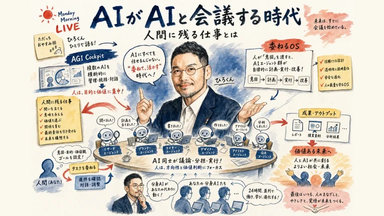 AI同士が会議して仕事が進む時代の全体図解