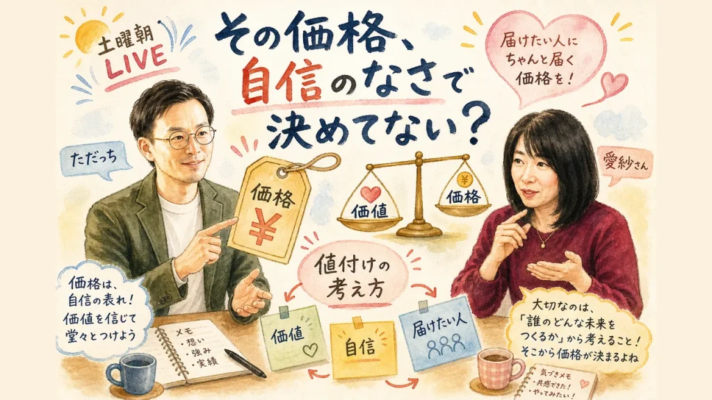 ただっちと愛紗さんの値付けLIVE 全体図解グラレコ
