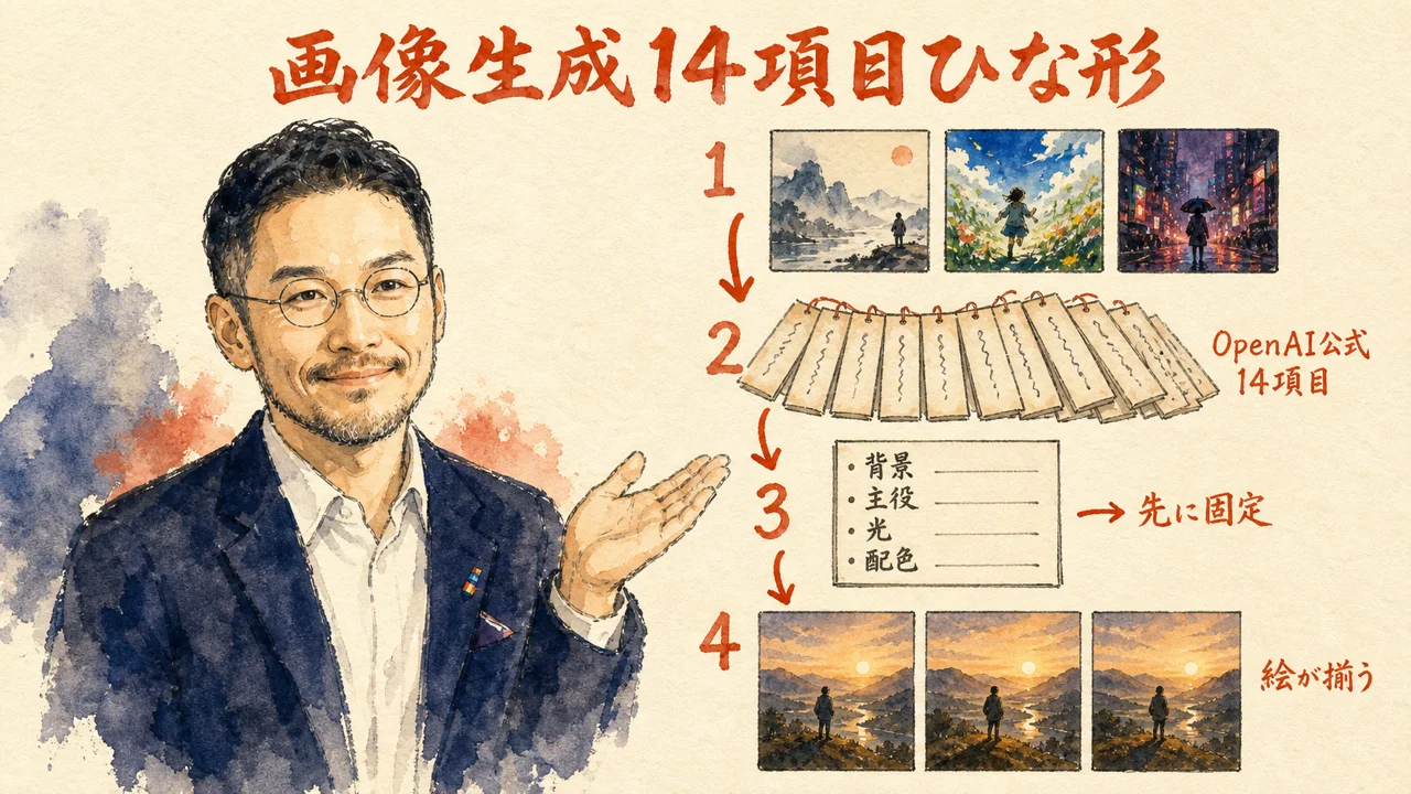 OpenAI公式の画像生成ひな形14項目——全体図