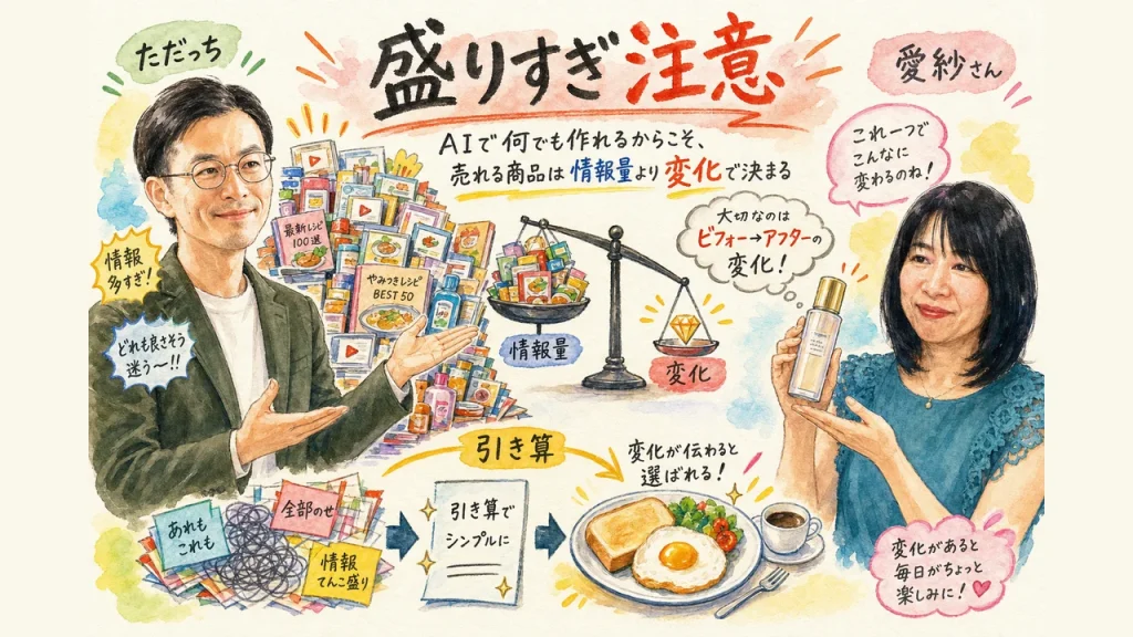 商品は「情報量」でなく「変化」で決まる。AI時代の引き算の勇気