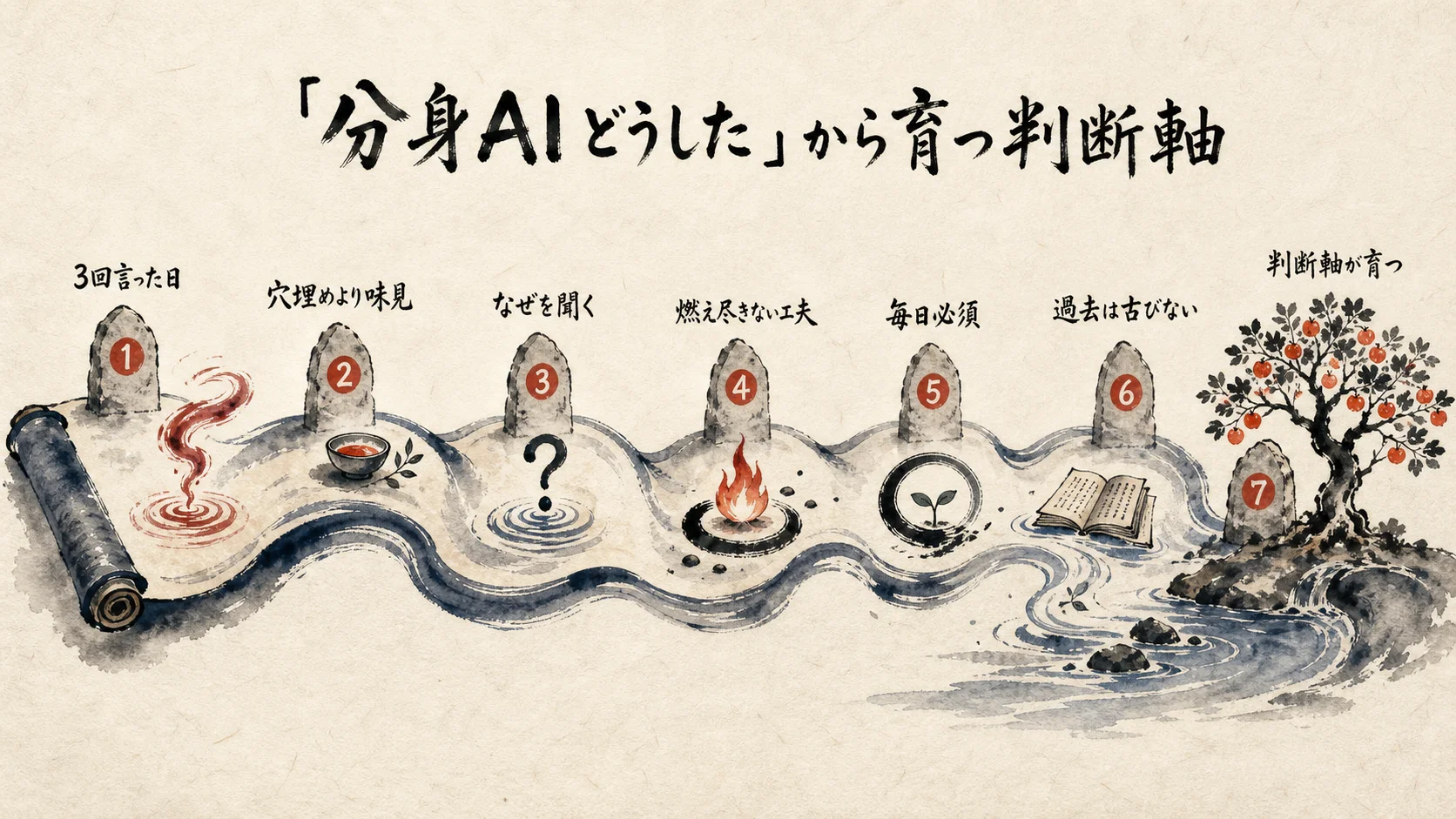 「分身AIどうした」から育つ判断軸：全体の流れ
