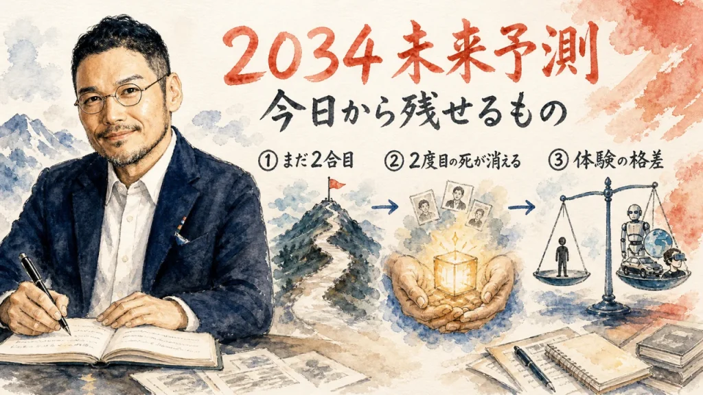 『2034 未来予測』を学識サロンが解説。AIで「2度目の死」が消える時代に、今日から残せるもの