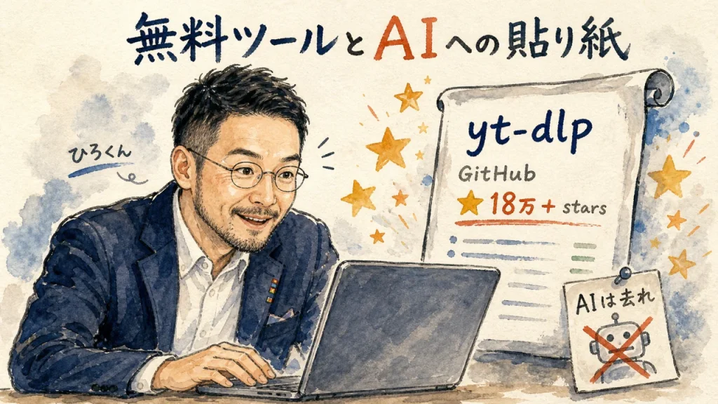 yt-dlp記事 水彩手書きグラレコ overview