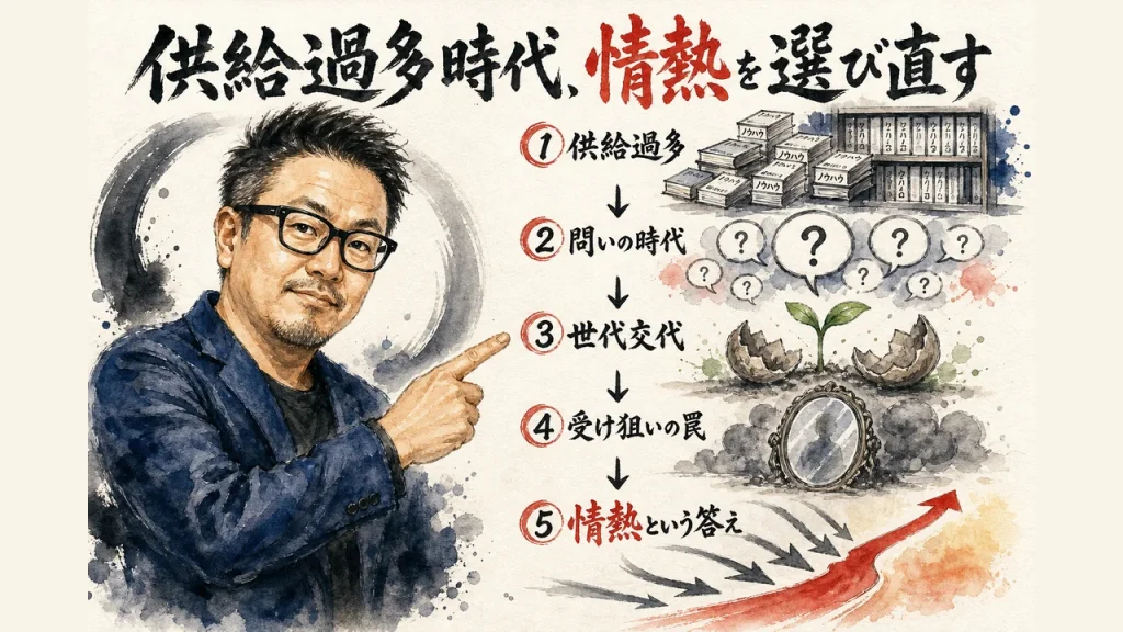 供給過多時代、情熱を選び直す全体図解