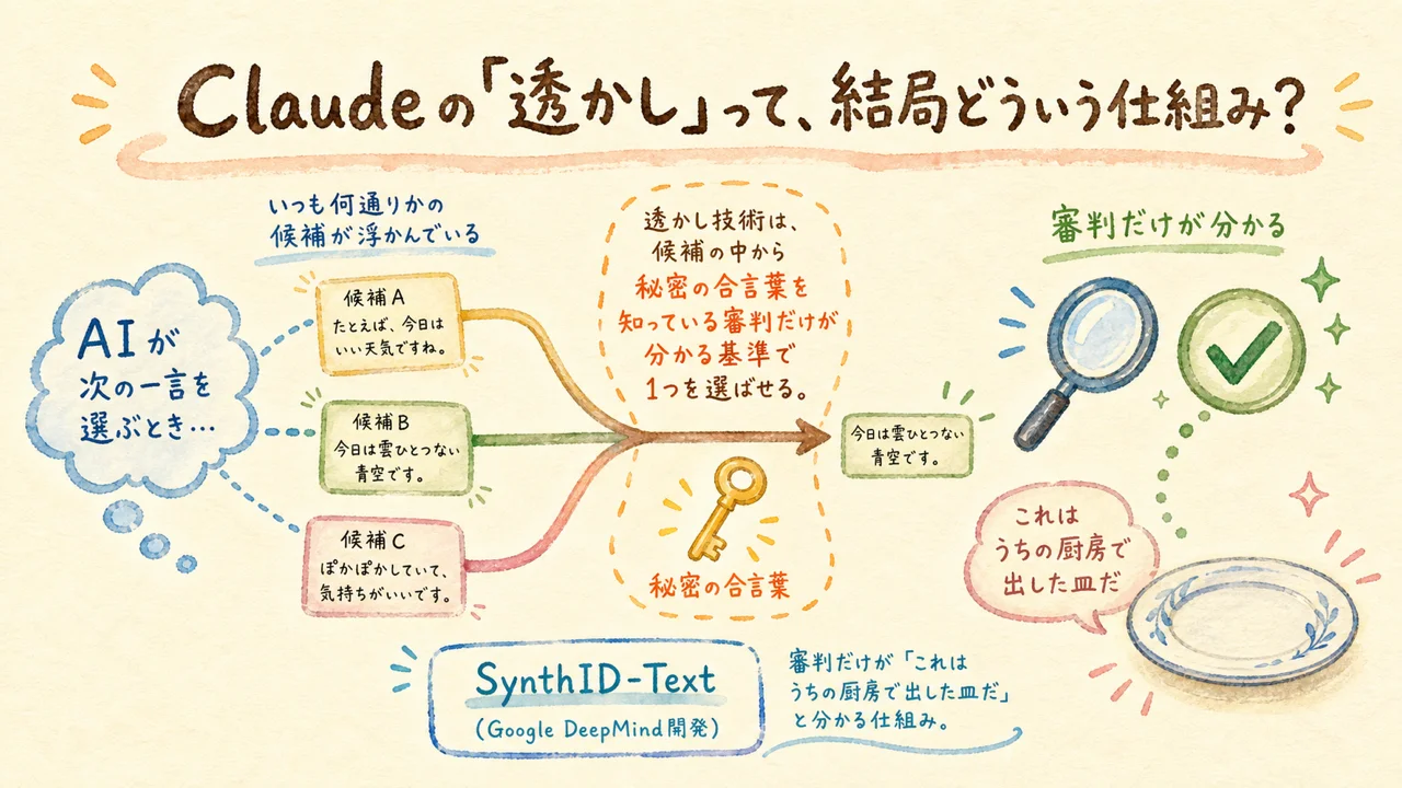 Claudeの透かしって結局どういう仕組み？