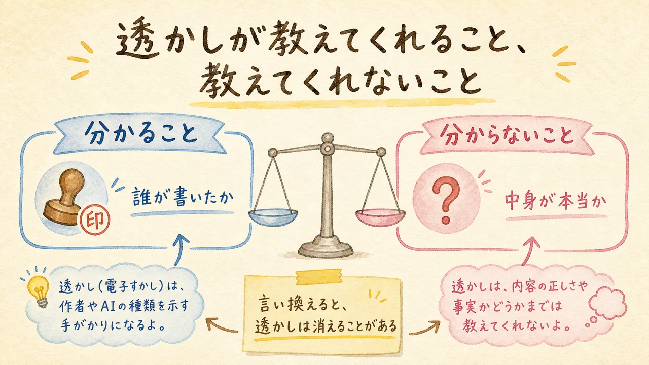 透かしが教えてくれること、教えてくれないこと