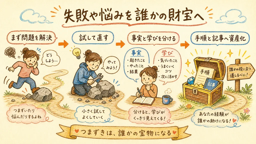 失敗や悩みを誰かの財宝へ変える