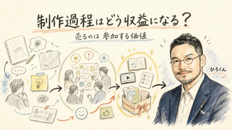 制作過程を参加する価値へ変える考え方を描いたアイキャッチ