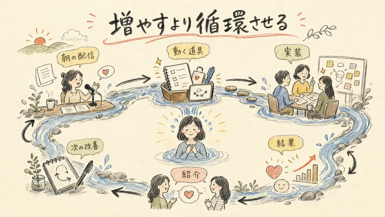 朝の配信から道具、実装、結果、紹介へ循環するAI氣道の設計図