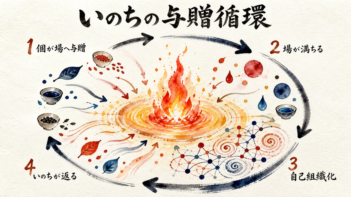 いのちの与贈循環｜個が場へ与贈し、満ちた場からいのちが返る