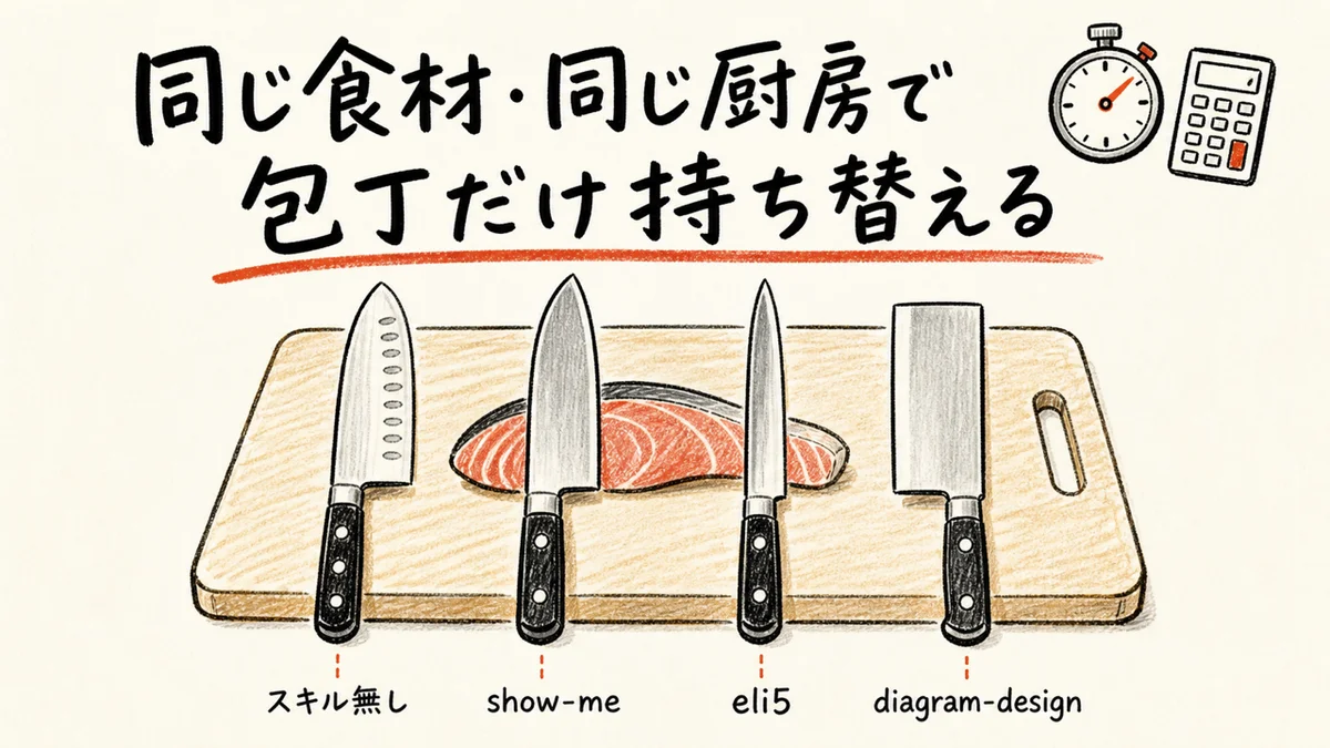 同じ食材・同じ厨房で包丁だけ持ち替える