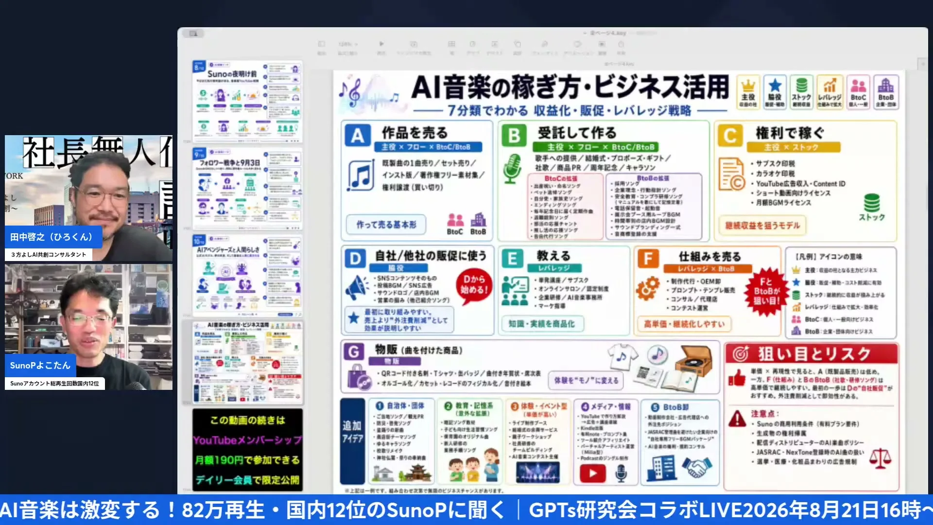 GPTs研究会コラボLIVE画面キャプチャ エンディングとお知らせパート