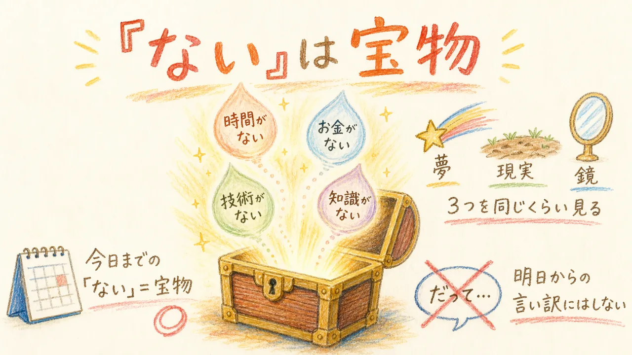 時間・お金・技術・知識がない経験は宝箱。夢と現実と鏡を同じくらい見る図解