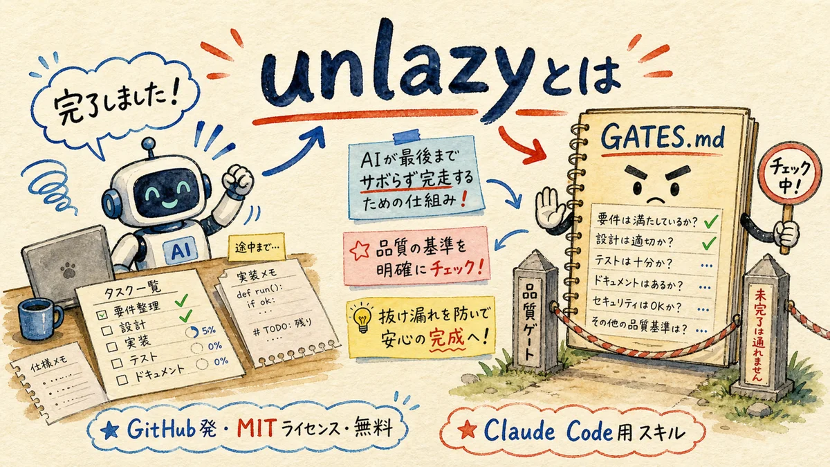 unlazyとは:GitHub発・MITライセンスのClaude Code用検証台帳スキル
