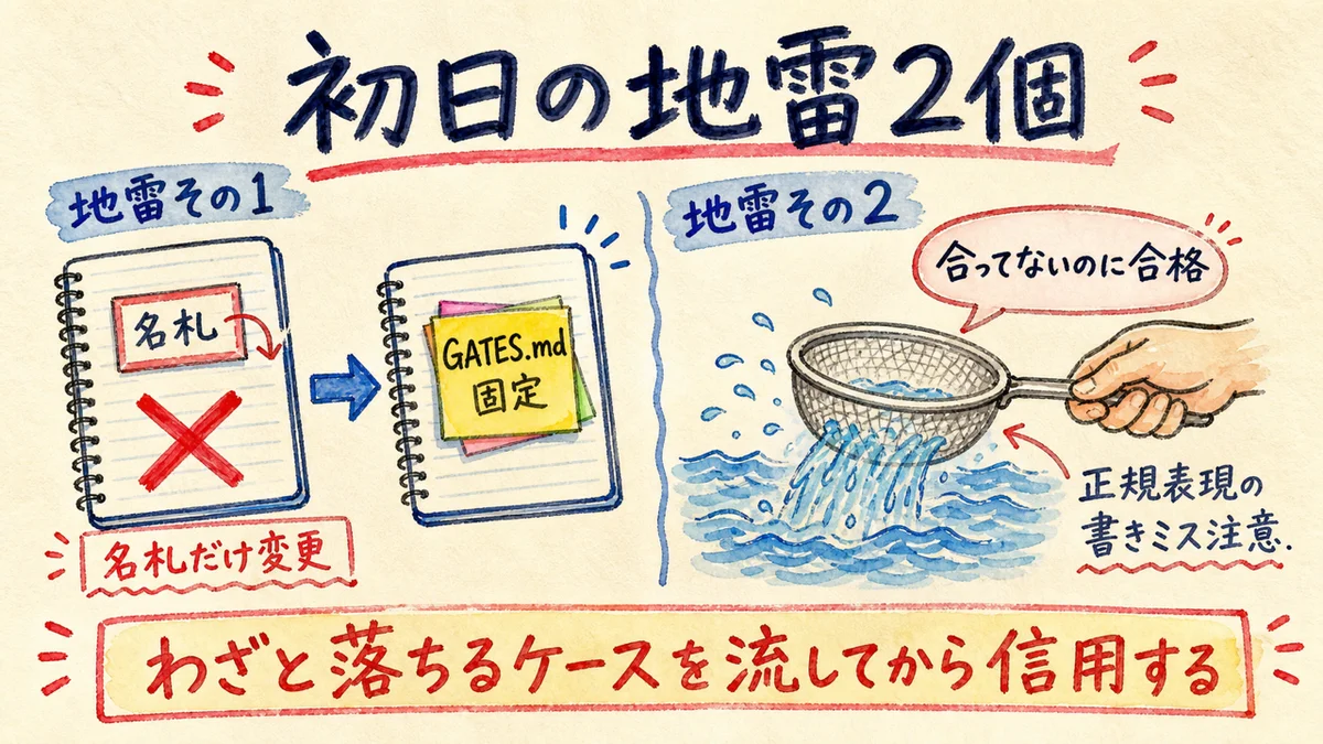 初日に踏んだ地雷2個：ファイル名固定と正規表現のザル台帳