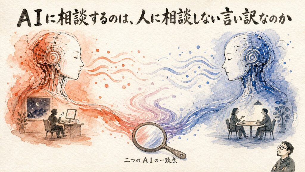 ＡＩに相談するのは人に相談しない言い訳なのか 討論のアイキャッチ図解