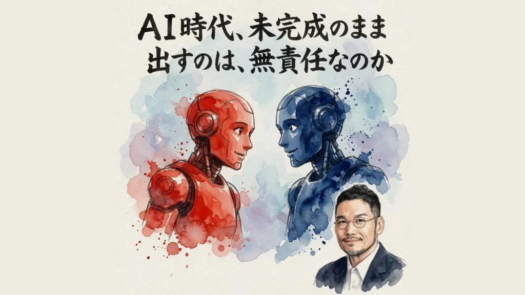 ＡＩ時代、未完成のまま出すのは、無責任なのか