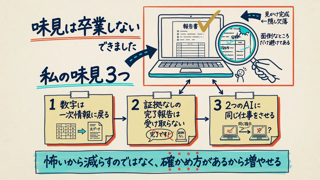 できましたの中身に抜けがある例と味見3つを示した図解