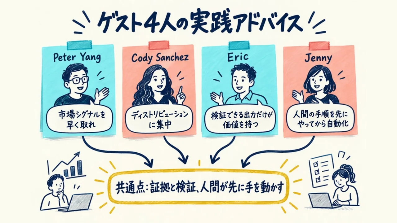 ゲスト4人の実践アドバイス。Codyはディストリビューションに集中