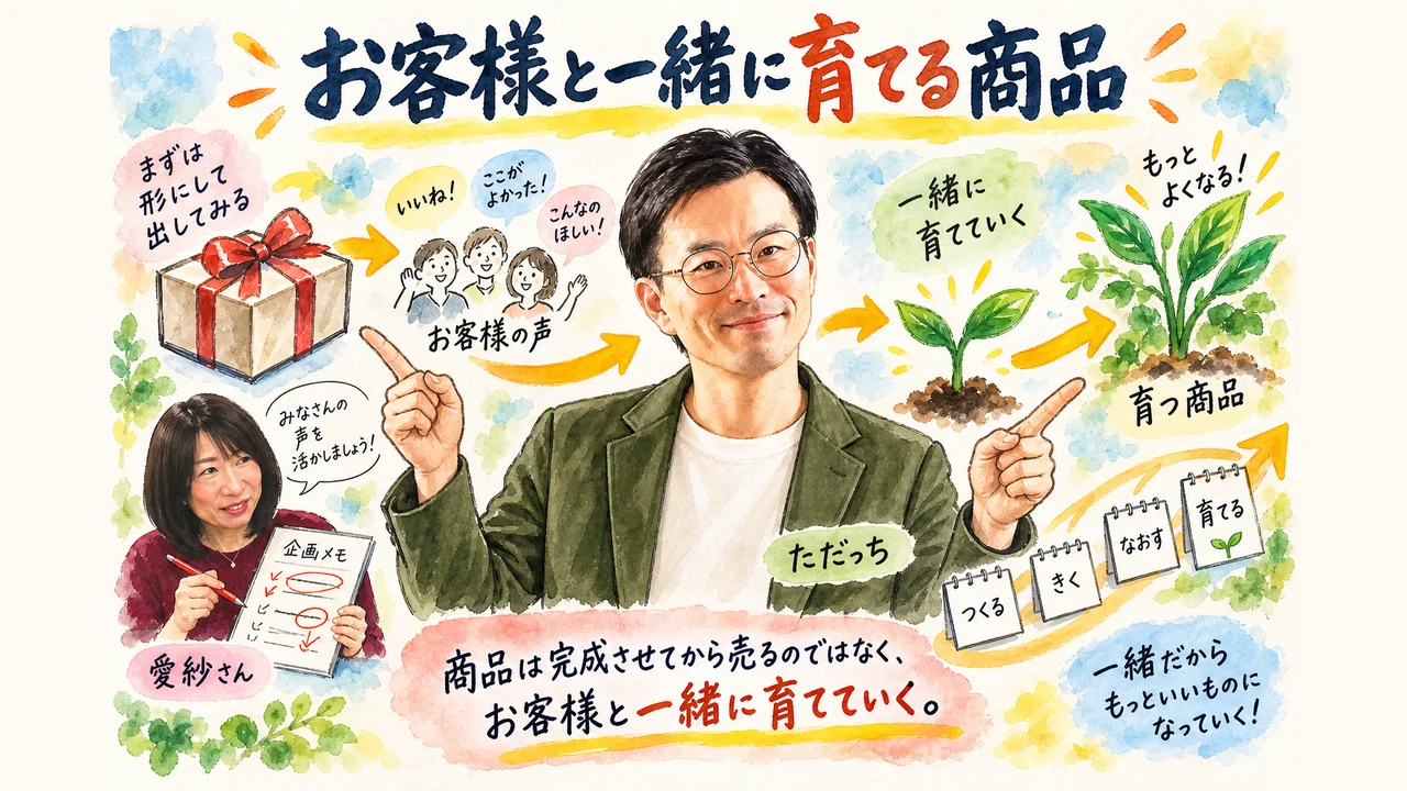 商品は完成品にしてから売るのではなくお客様と一緒に育てる 図解