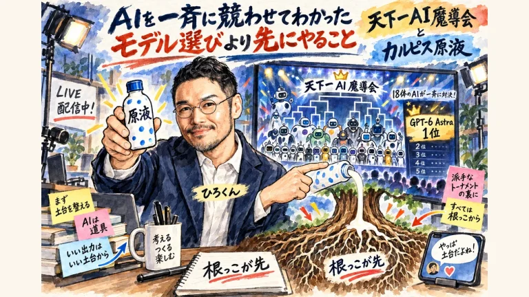 AIを一斉に競わせてわかった、モデル選びより先にやること【AI経営術LIVE】 全体図解
