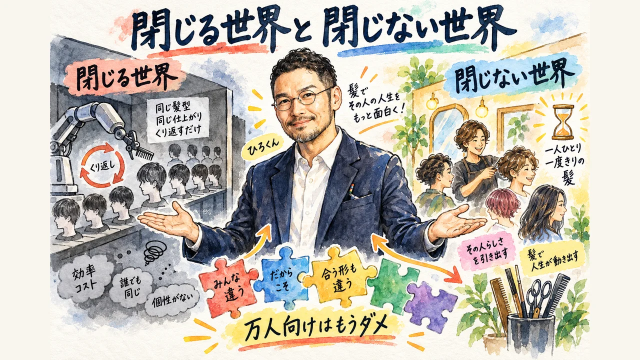 閉じる世界と閉じない世界——髪を切る仕事は究極、万人向けはもうダメ グラレコ