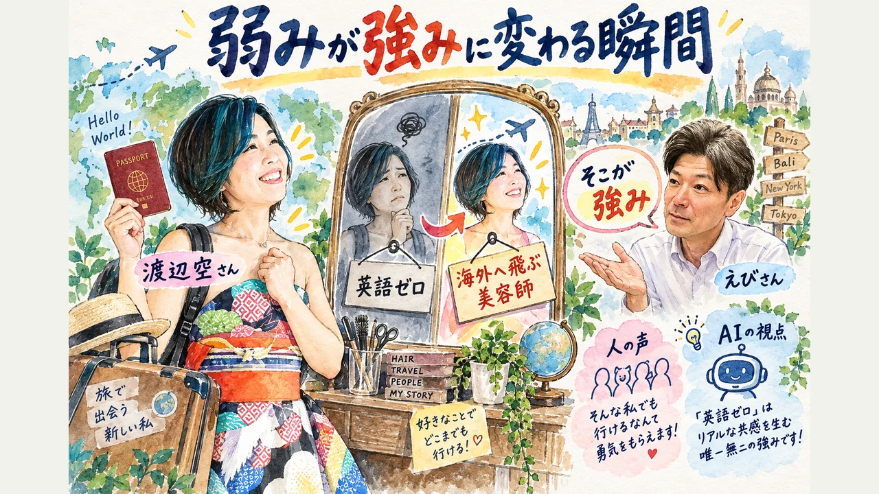 弱みが強みに変わる瞬間——「英語ゼロでも海外に行っている」が売りになった空さん グラレコ