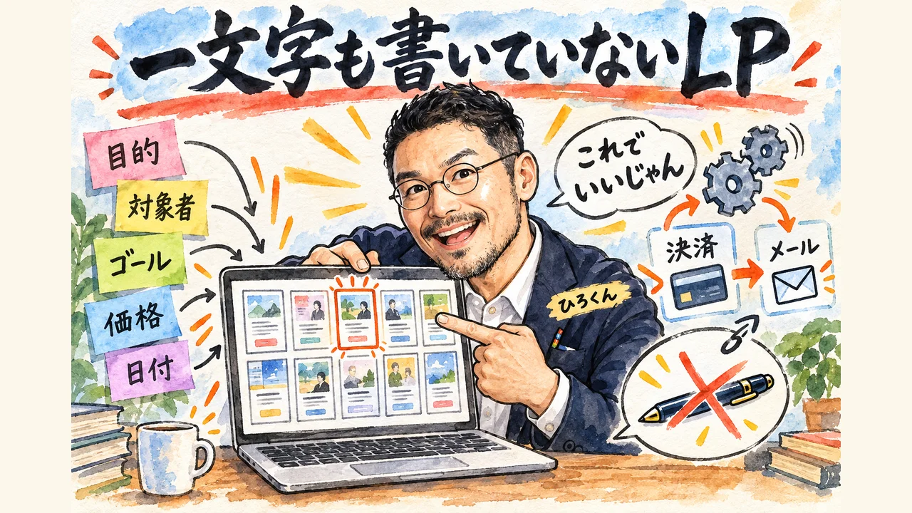 一文字も書いていないLP——文脈を渡したら募集ページも決済も出来上がった グラレコ