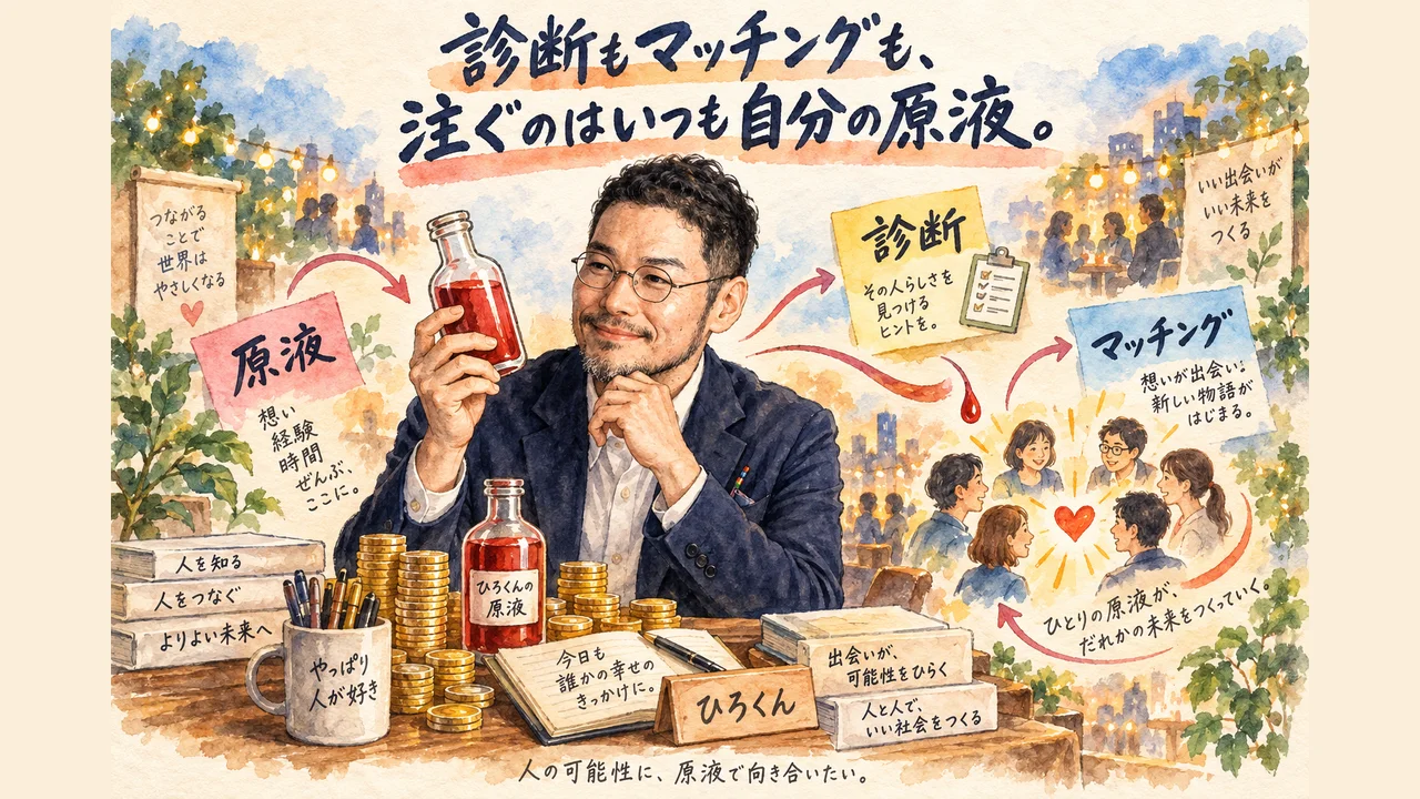 診断もマッチングも、注ぐのはいつも自分の原液
