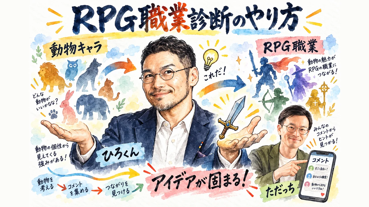 RPG職業診断のやり方 動物キャラからRPG職業へアイデアが固まった過程