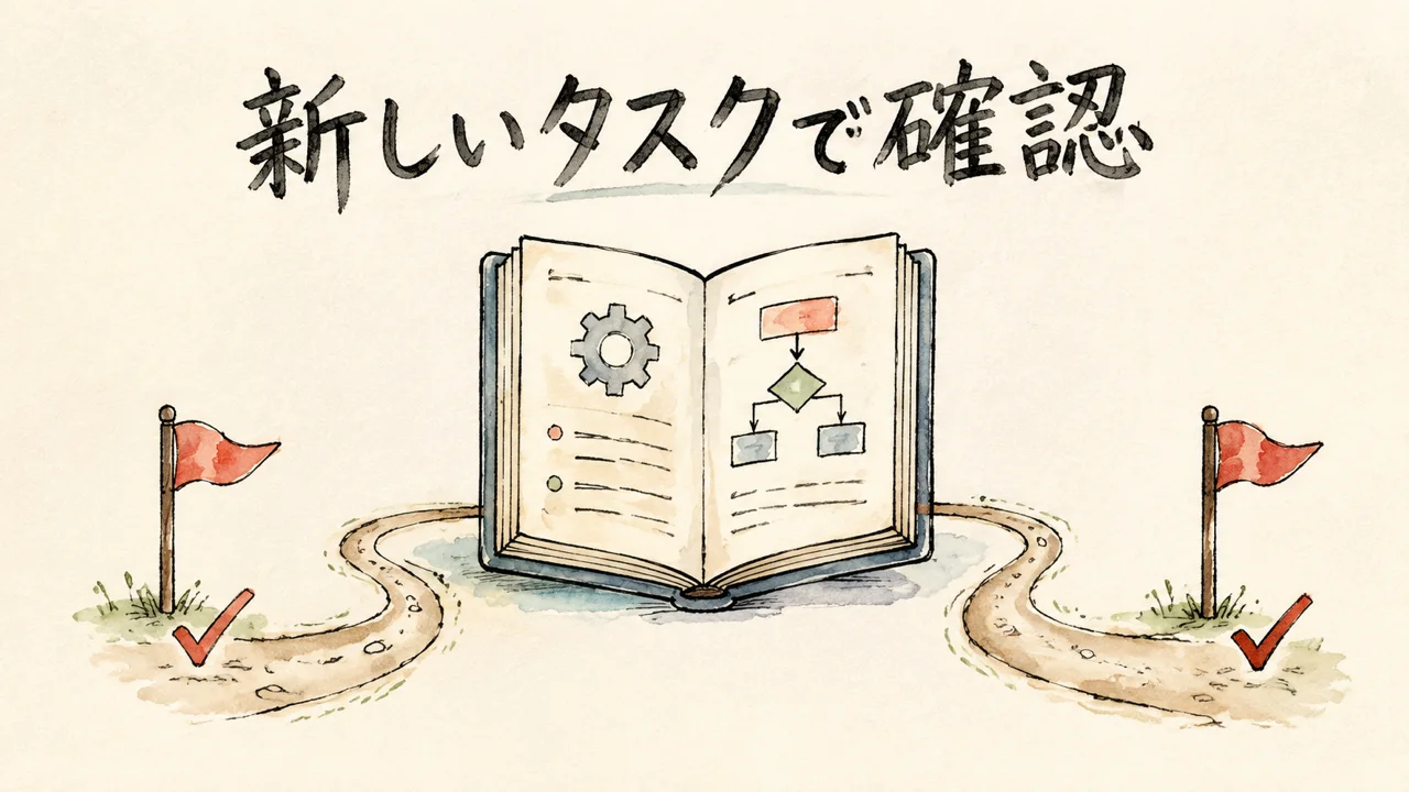 新しく作った2つのタスクで確認する案内書のイラスト