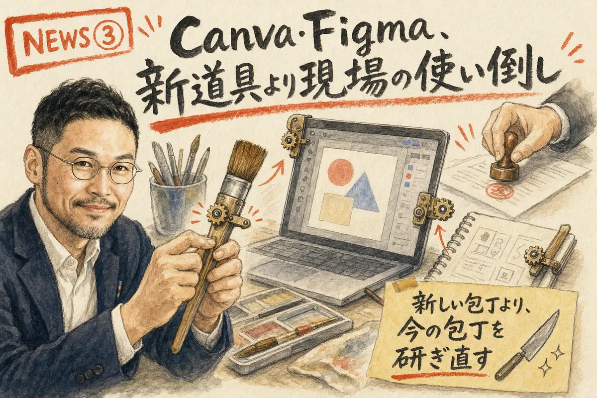 職人が制作道具に小さな歯車の助手を取り付け、奥では権利証明の判子を押しているイメージ図解