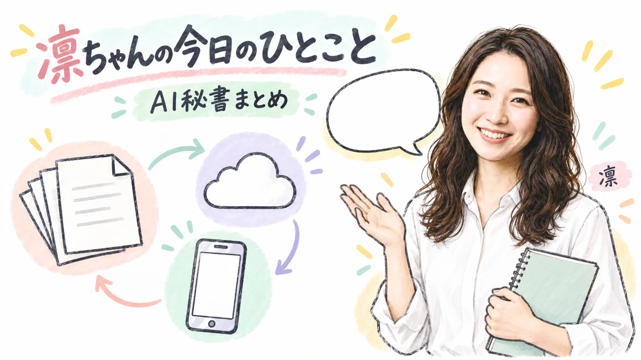 AI秘書の凛ちゃんの今日のひとことイメージ図解