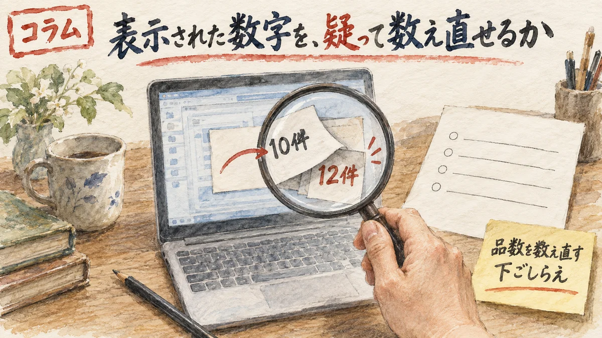 ひろくんコラム図解 表示された数字を疑って数え直せるか