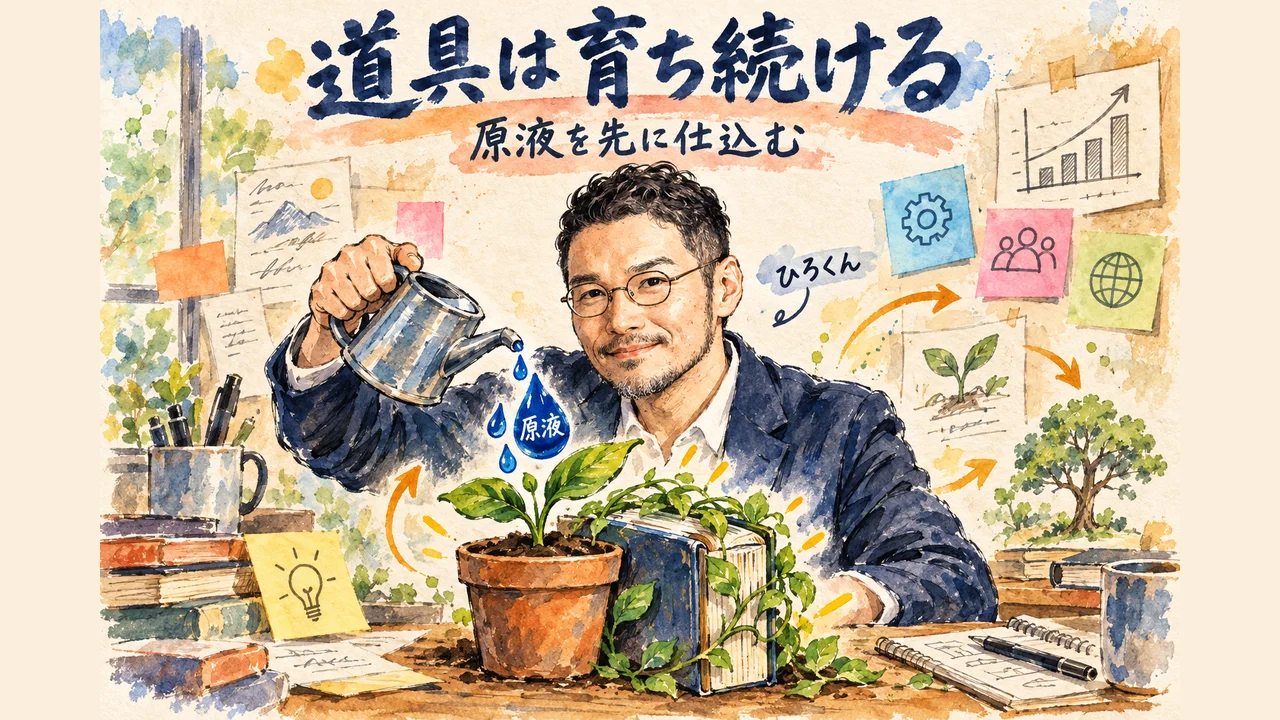 道具は育ち続ける。だから原液を先に仕込む
