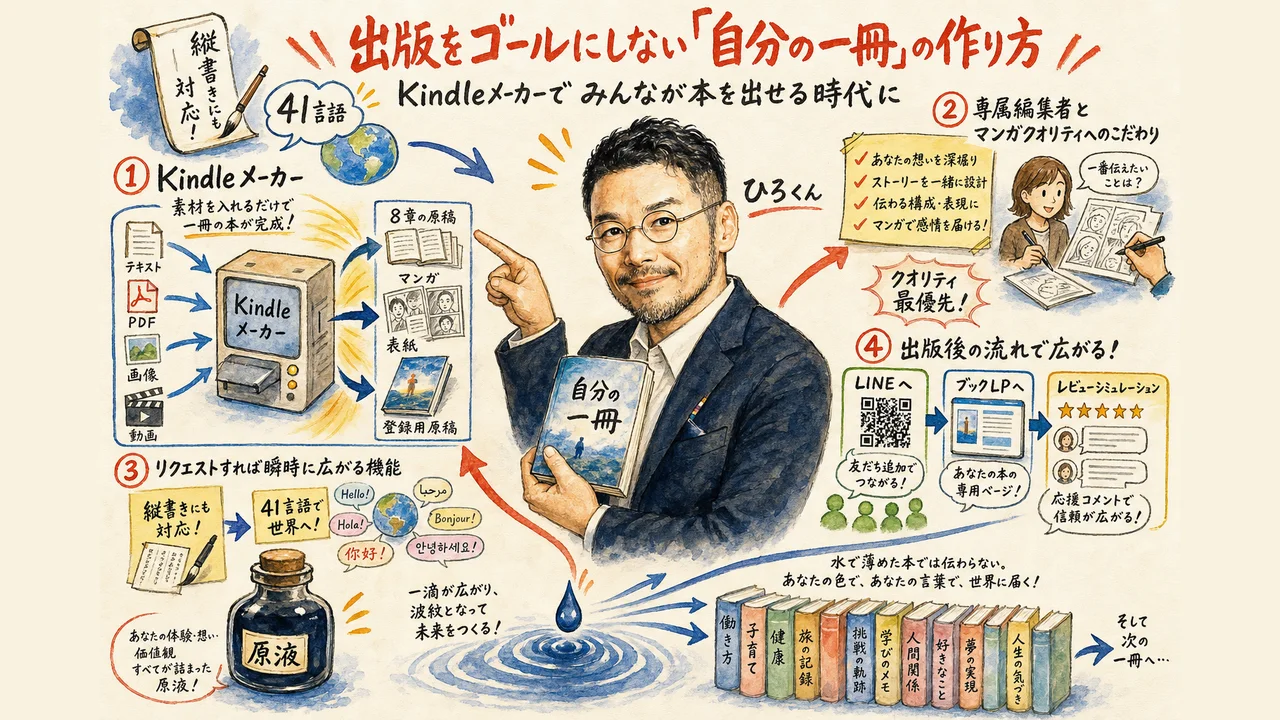 Kindleメーカーで本を作る水曜朝LIVE回のアイキャッチ
