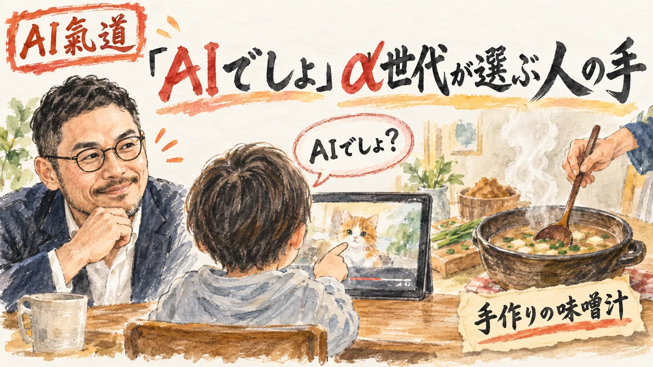 「AIでしょ、この動画」α世代の息子の選択の図解