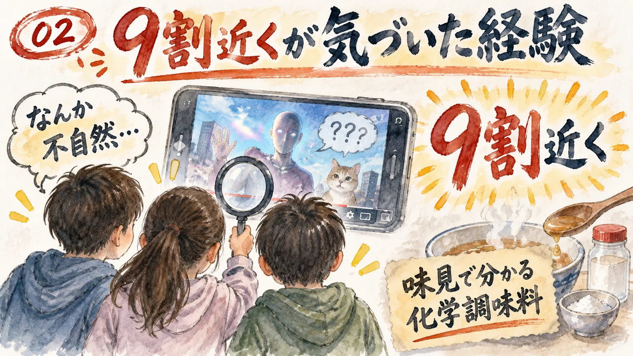 小中学生の9割近くがAI生成に気づいた経験