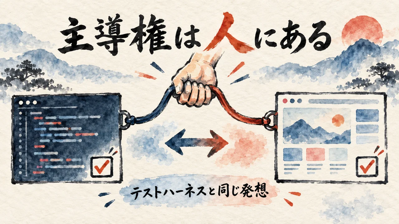 主導権は人にある｜テストハーネスと同じ発想の図解