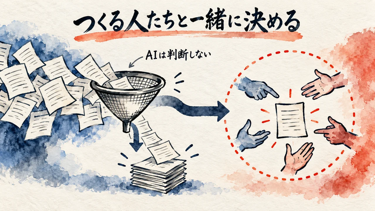 つくる人たちと一緒に決める｜AIは判断しない図解