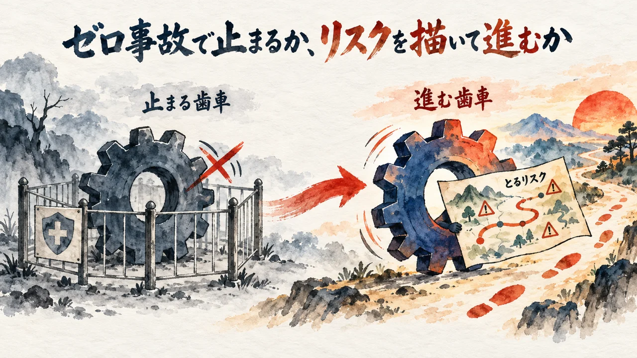 ゼロ事故で止まるか、リスクを描いて進むか