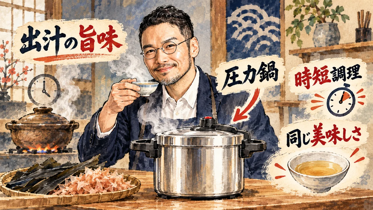 出汁と圧力鍋のたとえ話コラム図解
