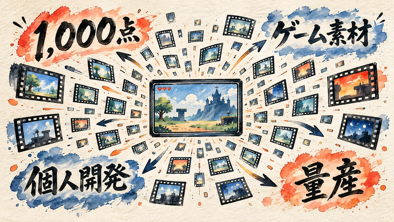 個人開発でも1,000点規模の動画素材が扱える図解