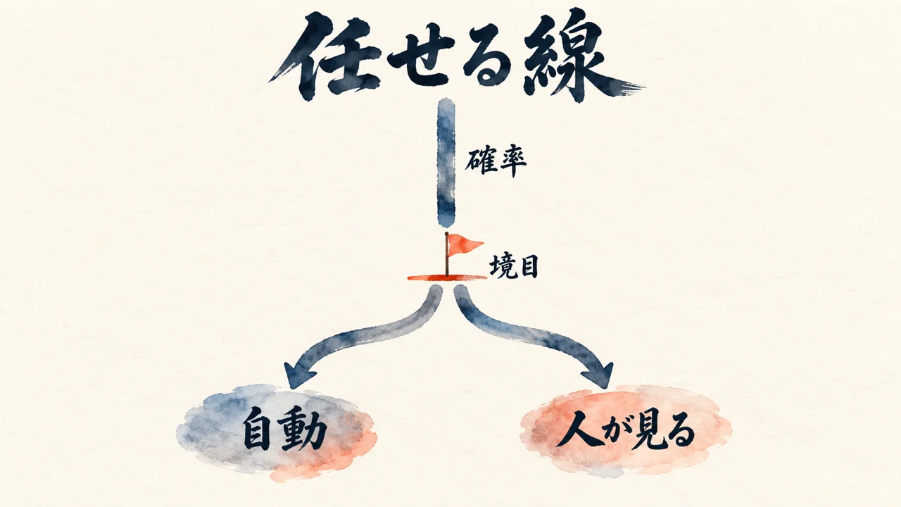 「配送の確率が0.94なら自動で担当を決め」——AIに任せる線と人が見る線を、数字で引く