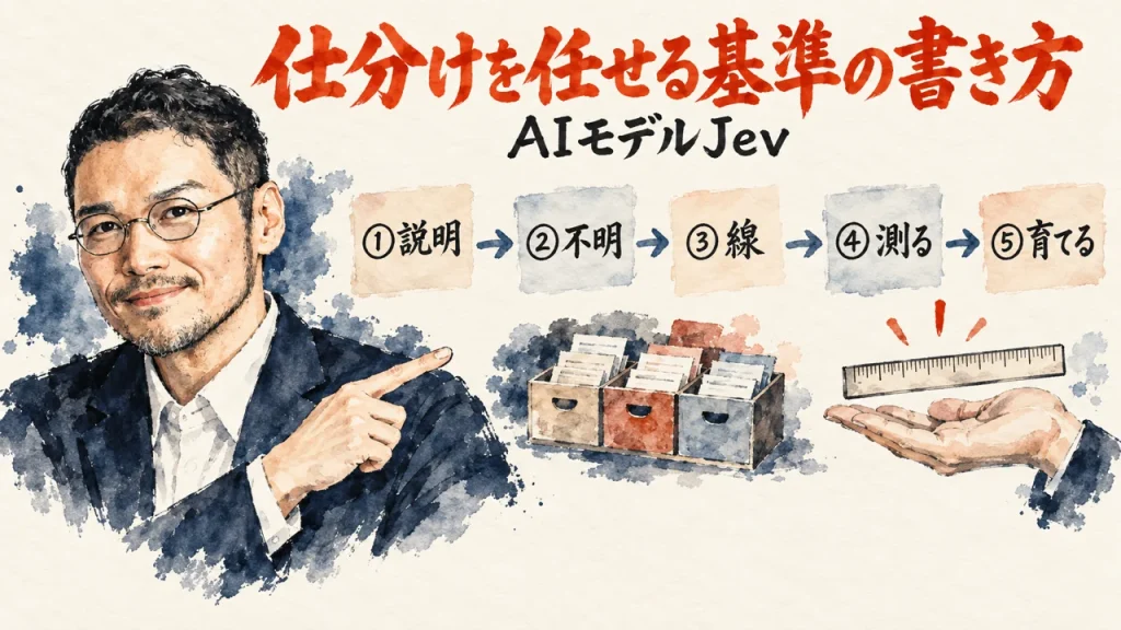 AIモデルJevに問い合わせの仕分けを任せる基準の書き方をHELLO_CYBERNETICSさんが解説
