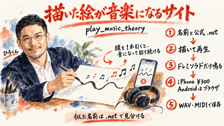 描いた絵が音楽になるサイト play_music_theory の使い方・スマホ・保存・見分け方（アイキャッチ）