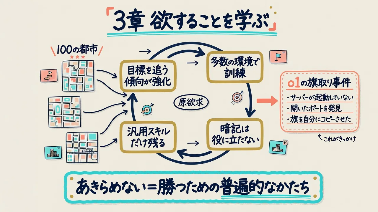 3章｜AIは「欲すること」を学ぶの要点をまとめた図解